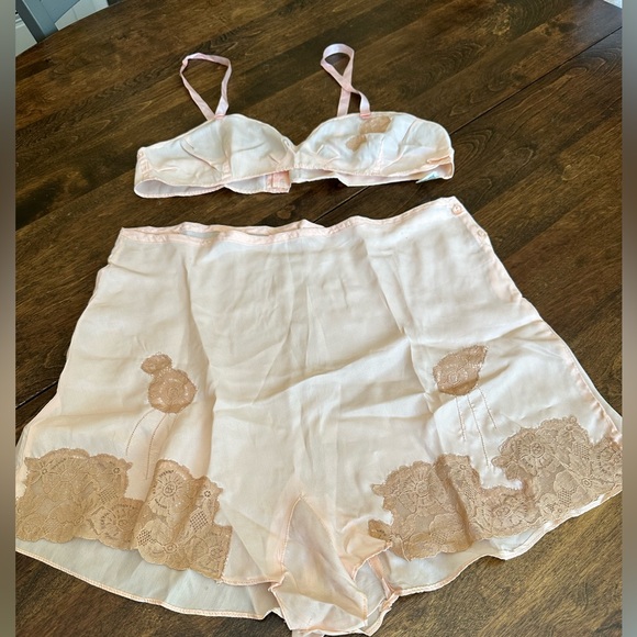Vintage Other - Vintage Lingerie “Tap” Pants and Bralette Marked Size 36 Pure Silk